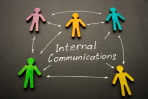 Internal,Communications,Words,And,Arrows,Connected,Figures.